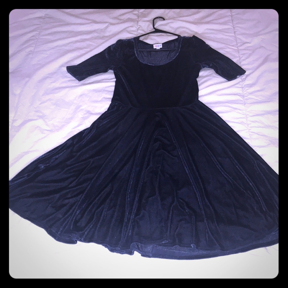 Dark blue velvet lularoe Nicole